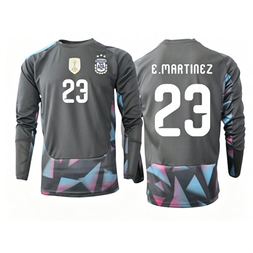 Stroje piłkarskie Argentyna Emiliano Martinez #23 Bramkarskie Koszulka Podstawowej MŚ 2026 Długi Rękaw